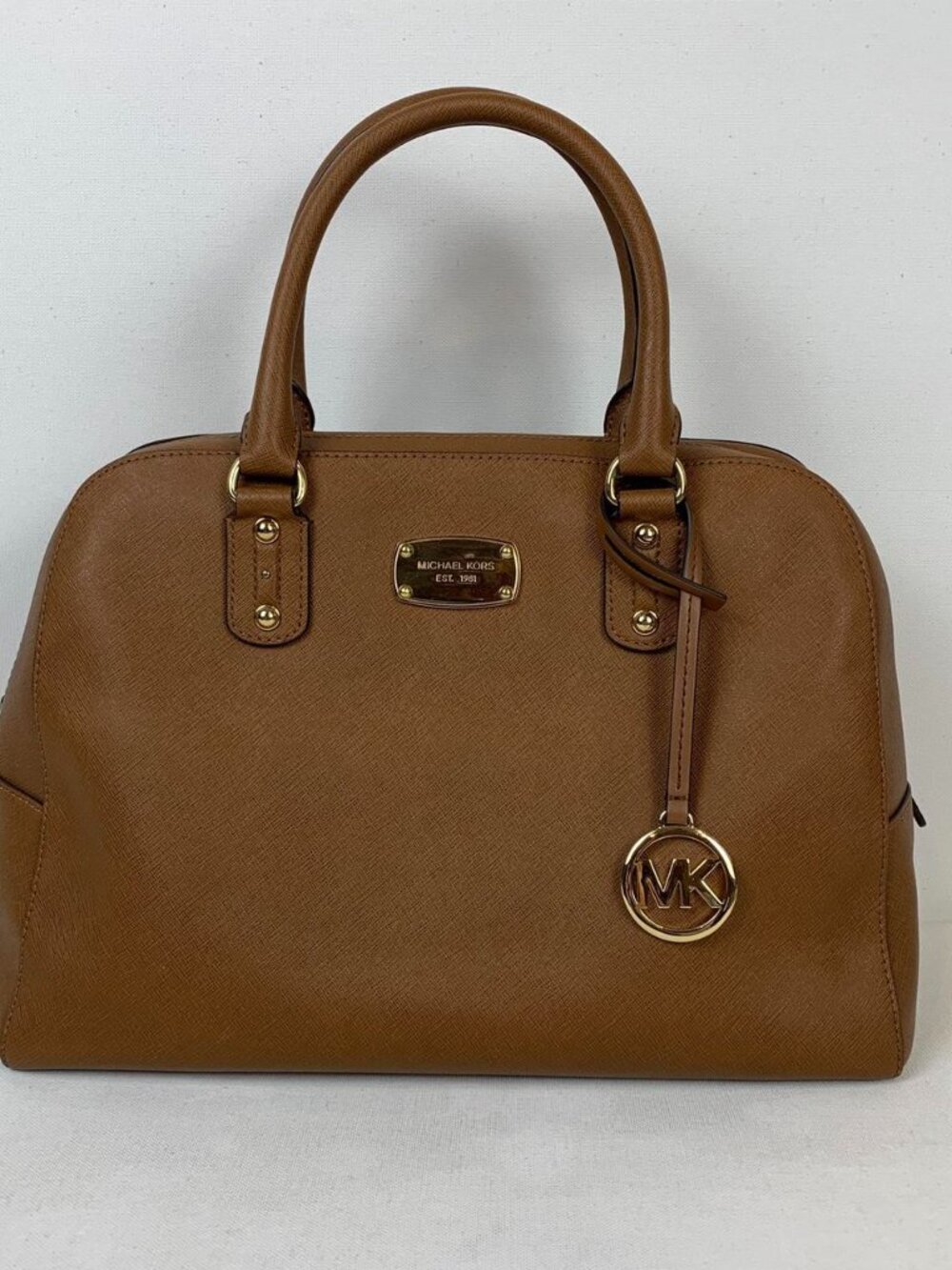 MICHAEL Michael Kors Sandrine Saffiano Leather Satchel - Stylish Brown Handbag
